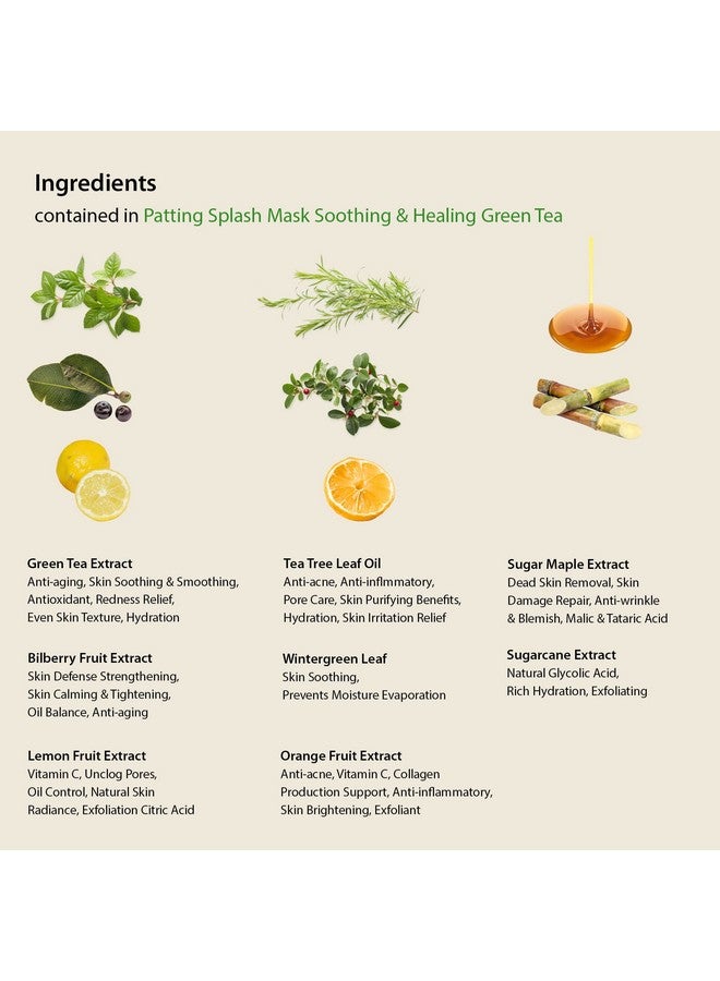 Blithe Patting Splash Mask Soothing & Healing Green Tea Lactic Acid Face Exfoliator Wash For Sensitive Skin Vegan K Beauty Oil Controlling & Pore Clarifying 2.3 Fl Oz - Image 3