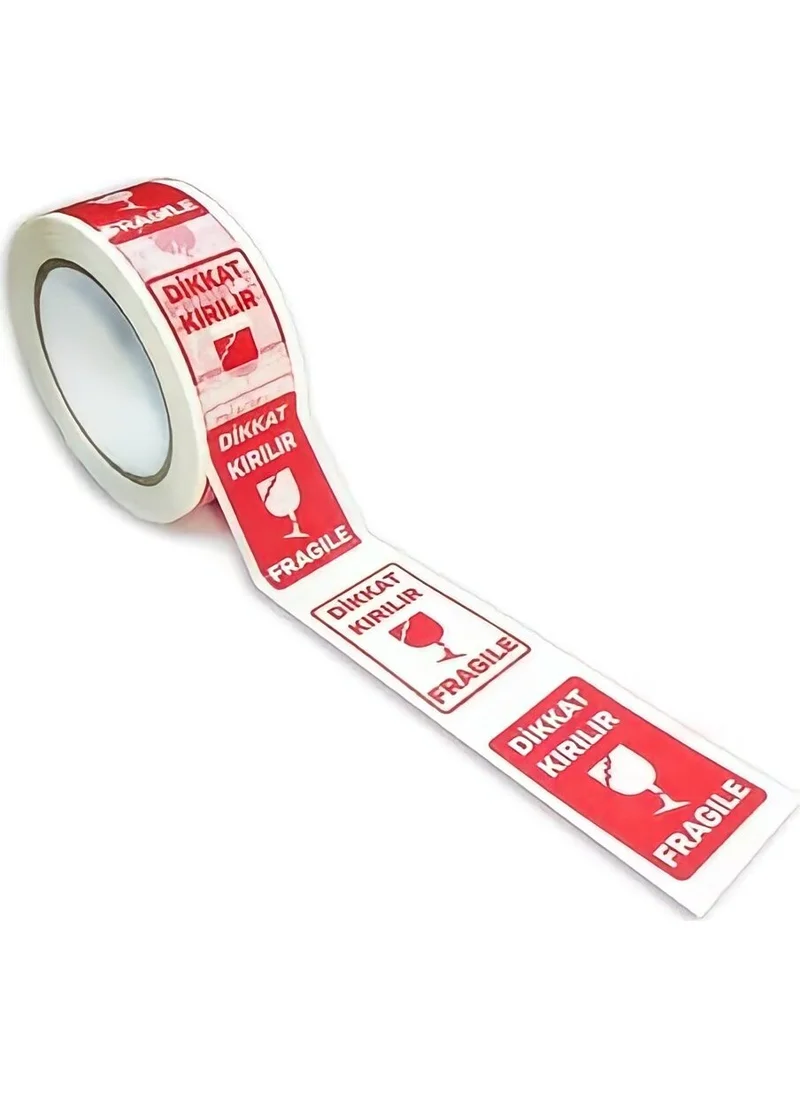 Deniz Bant Deniz Tape Caution Fragile Printed Duct Tape 45MM X100MT (6 Pieces)