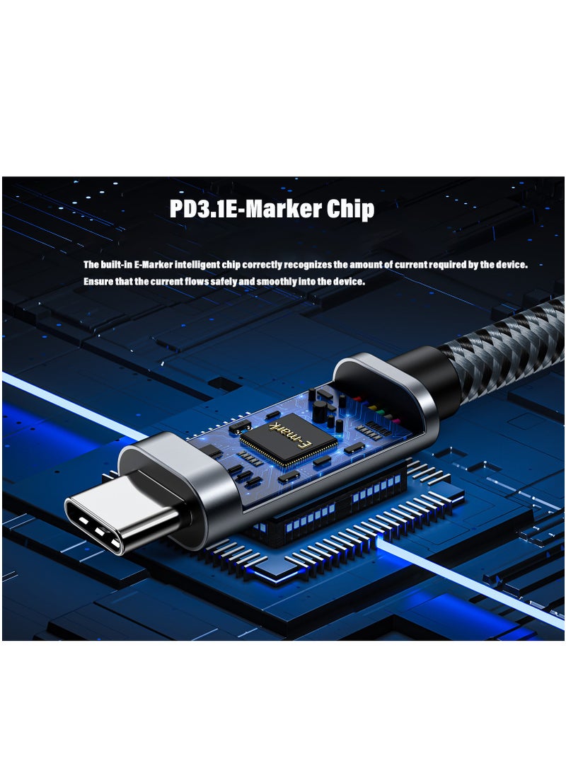 USB4 Cable Compatible Thunderbolt 4/3,USB C to USB C Cable,8K@60Hz Display/40Gbps Data Transfer/240W PD Charging,Phone laptop Tv Connector 1 Meter