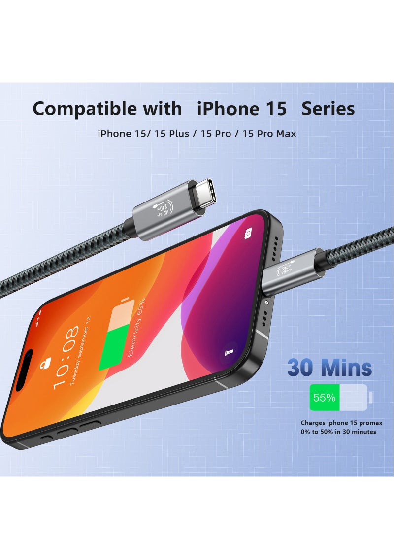 USB4 Cable Compatible Thunderbolt 4/3,USB C to USB C Cable,8K@60Hz Display/40Gbps Data Transfer/240W PD Charging,Phone laptop Tv Connector 1 Meter