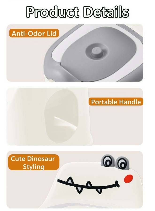 Optico Toddler Potty Training Toilet, Potty Toilet Seat with Soft PVC Pad Potty Chair Adapter Potty Training Seat Chair Toddler Potty Trainer, Easy to Clean, with Splash Guard and Lid for Toddlers Kids Boys Girls, Grey - Image 3