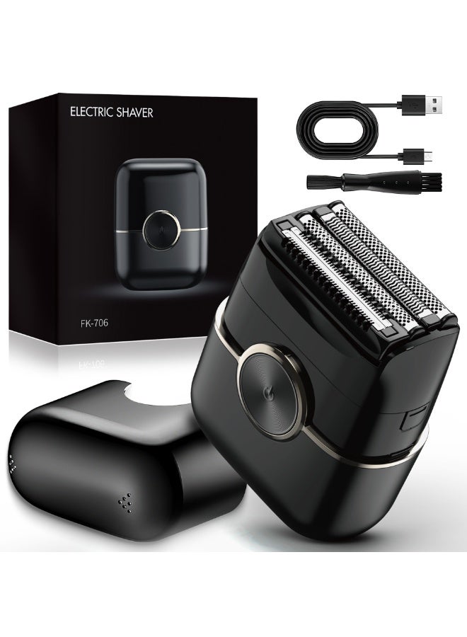 سمارتكس ماكينة حلاقة برقائق معدنية، ماكينة حلاقة كهربائية للرجال، ماكينة حلاقة صغيرة للرجال مقاومة للماء، ماكينة حلاقة كهربائية للرجال لاسلكية قابلة لإعادة الشحن، شفرة عائمة مزدوجة للحلاقة الدقيقة، ماكينة حلاقة للسفر، للاستخدام الرطب والجاف - Image 1