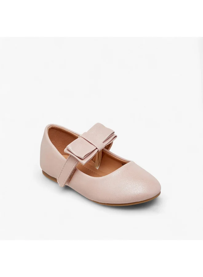 فلورا بيلا من شو إكسبرس Girls Bow Accent Ballerina Shoes with Hook and Loop Closure