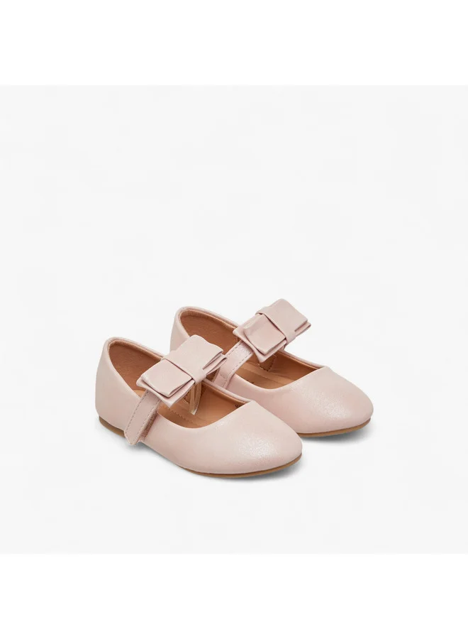فلورا بيلا من شو إكسبرس Girls Bow Accent Ballerina Shoes with Hook and Loop Closure