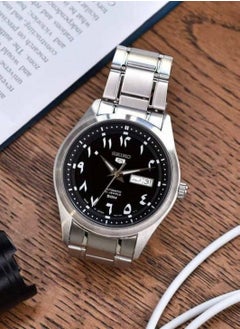 Seiko 5 Seiko Men's Round Shape Automatic Stainless Steel Analog Wrist Watch - Silver - SNKP21J1  - Image 3