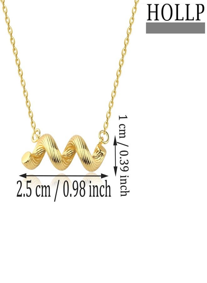 HOLLP Pasta Pendant Jewelry Chef Gift Italian Food Accessory Italian Pasta Jewelry (Cavatappi pasta N) - Image 2