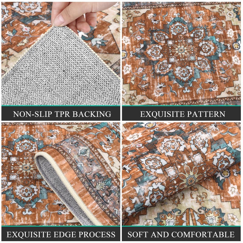 Bsmathom Farmhouse Kitchen Rugs Sets 3 Piece with Runner, Non Slip Kitchen Rugs and Mats Set Non Skid Washable Kitchen Floor Mat for Kitchen Floor Hallway Living Room Office Entryway - Image 4