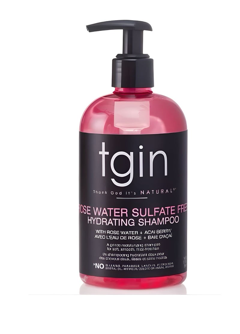 Tgin Rose Water Sulfate-Free Hydrating Shampoo – Moisturizing Shampoo for Dry & Curly Hair, Gentle Cleansing Formula with Rose Water for Soft, Smooth & Healthy Hair - Image 1