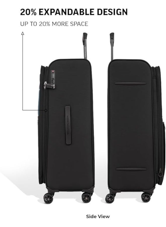 TOM CRUISER Legacy 28 Inch Soft Luggage Trolley – Green, 600D PU Leather, TSA Lock, Silent Wheels - Image 3