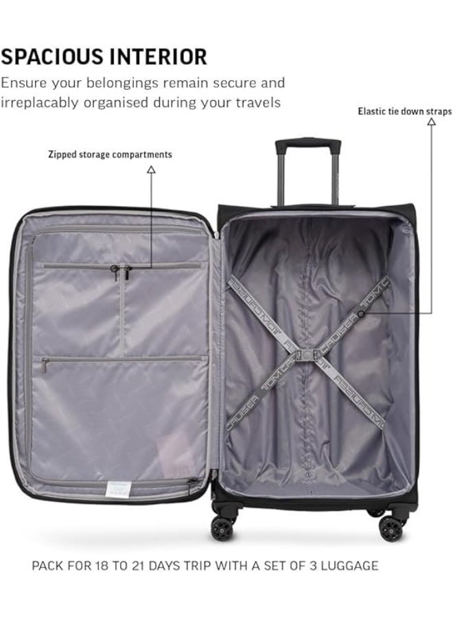 TOM CRUISER Legacy 28 Inch Soft Luggage Trolley – Green, 600D PU Leather, TSA Lock, Silent Wheels - Image 5