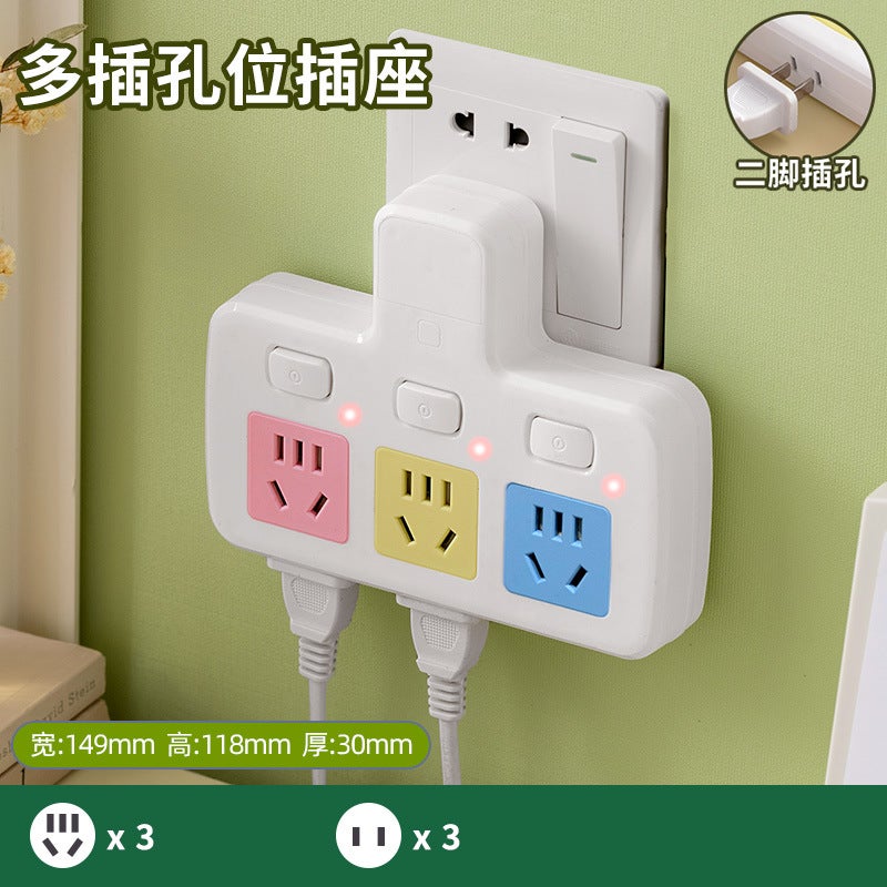 Pure Copper Plug-In One-Turn Multi-Plug Wireless Usb Conversion Socket Multifunctional Home Office Board Night Light Plug-In Row - Image 1