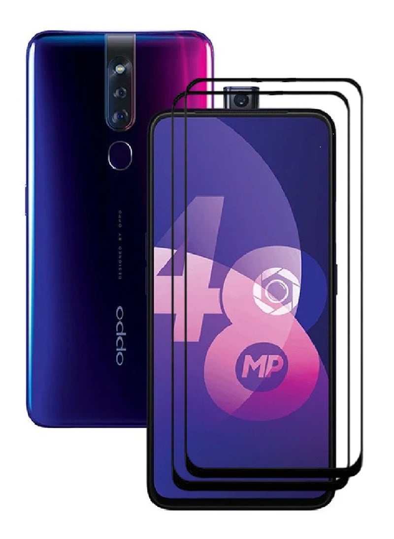 AINA حماية شاشة زجاجية مقسّاة 2 قطعة 5D مصممة لهاتف أوبو F11 برو تغطية كاملة من الحافة إلى الحافة ولصق كامل خالي من الفقاعات - Image 1