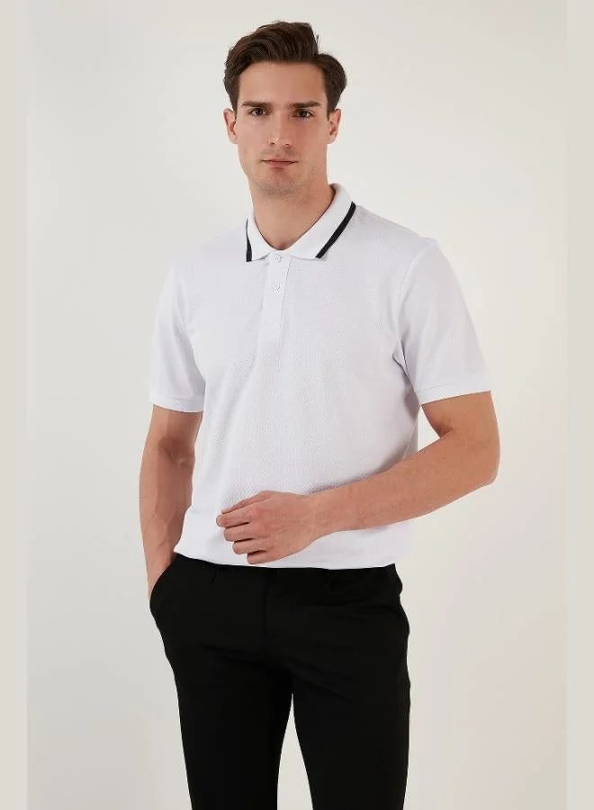 بوراتي تيشيرت بولو قطن % بقصة عادية وياقة بأزرار للرجال