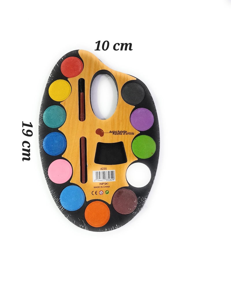 Ditya Crafts Non-Toxic Sketch Painting 12 Watercolor Set Medium Size, Artistic Paint Brush Palette Set for Kids Children, Sketch Painting Water Color Kit for Girls/Boys Artistic Palette - Image 4