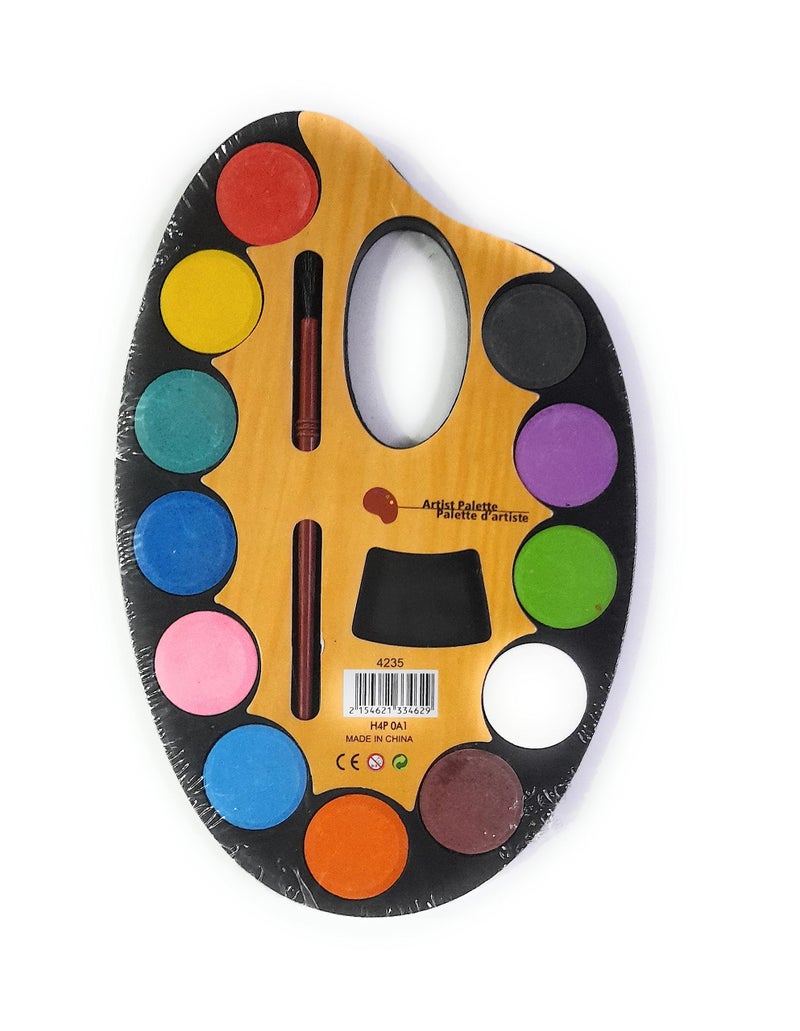 Ditya Crafts Non-Toxic Sketch Painting 12 Watercolor Set Medium Size, Artistic Paint Brush Palette Set for Kids Children, Sketch Painting Water Color Kit for Girls/Boys Artistic Palette - Image 1