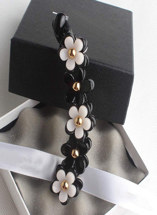 Lurrose Banana Hair Clips Toothed Ponytail Holder Strong Tension Hair Claw Flower Barrette for Women Girls,Black - Image 2