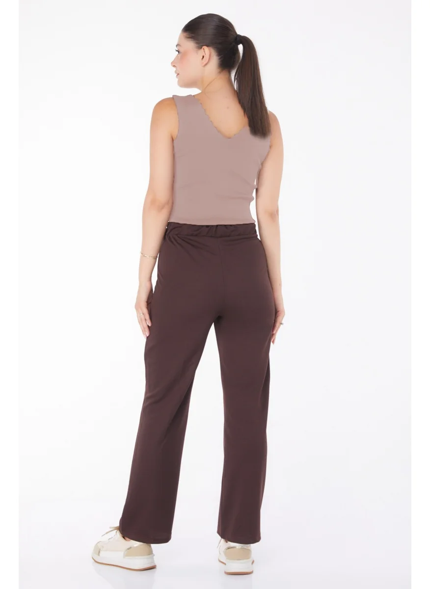 Tofisa Plain Mid Women Brown Trousers - 23868