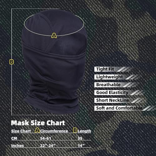 XY3545HS Camo Balaclava Face Mask for Man and Women-Hunting，Skiing，Motorcycle Windproof，UV Protection&Military Training - Image 3