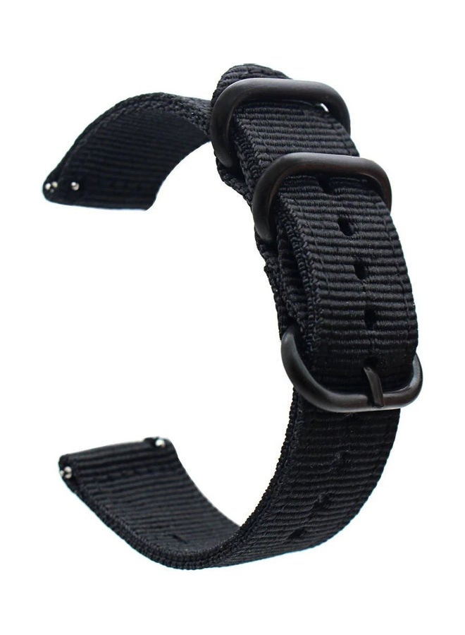 NIBEMINENT Woven Nylon Strap Compatible With Galaxy Watch 3 Black  - Image 1