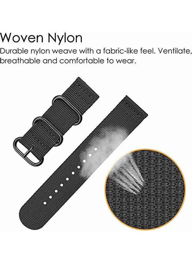 NIBEMINENT Woven Nylon Strap Compatible With Galaxy Watch 3 Black  - Image 3