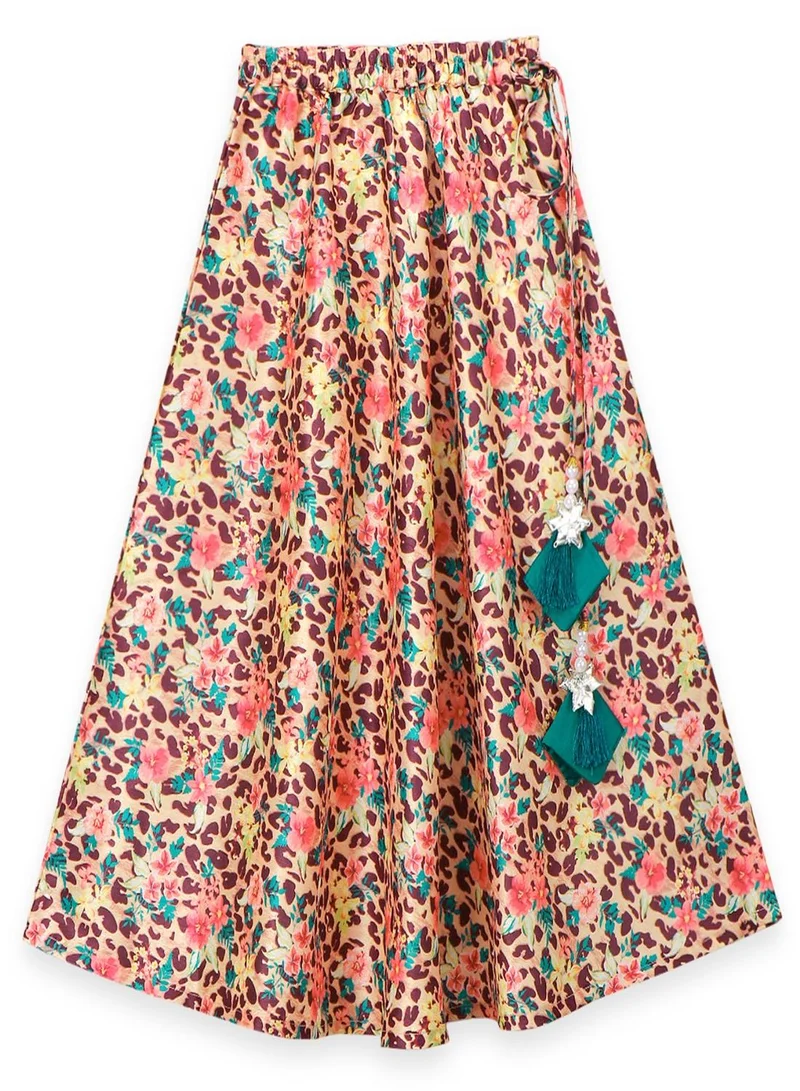 ليل بيكس ليجن بطبعات حيوانات مع شولي باللون الأخضر المائي ودوباتا بكشكشة