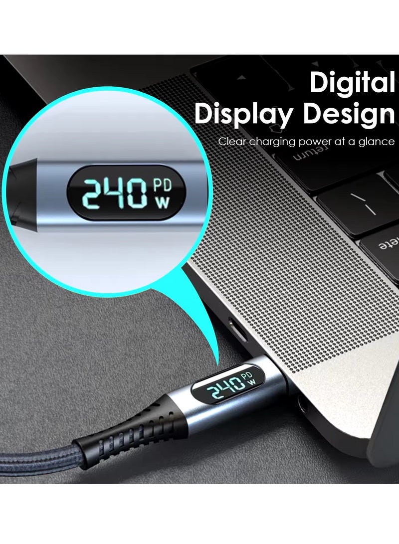 SH PROTECT TOUCH USB C to C Cable 240W, PD-4.0 Charging Cable 8K 60Hz, for iPhone 15/Plus/Pro/Pro Max, MacBook Pro/Air, iPad Pro/Air/mini, Galaxy, Pixel, and More (240W PD4.0) - Image 3