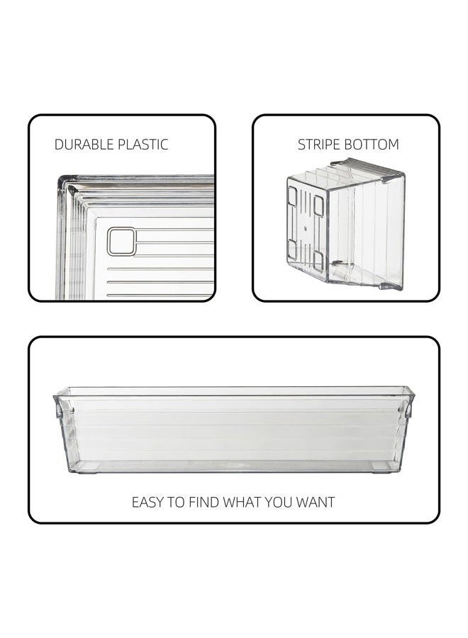 Backerysupply Clear Plastic Drawer Organizer Tray for Vanity Cabinet (Set of 10),Storage Tray for Makeup, Kitchen Utensils, Jewelries, and Gadgets - Image 5