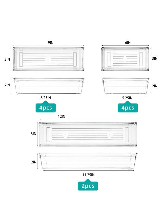 Backerysupply Clear Plastic Drawer Organizer Tray for Vanity Cabinet (Set of 10),Storage Tray for Makeup, Kitchen Utensils, Jewelries, and Gadgets - Image 4
