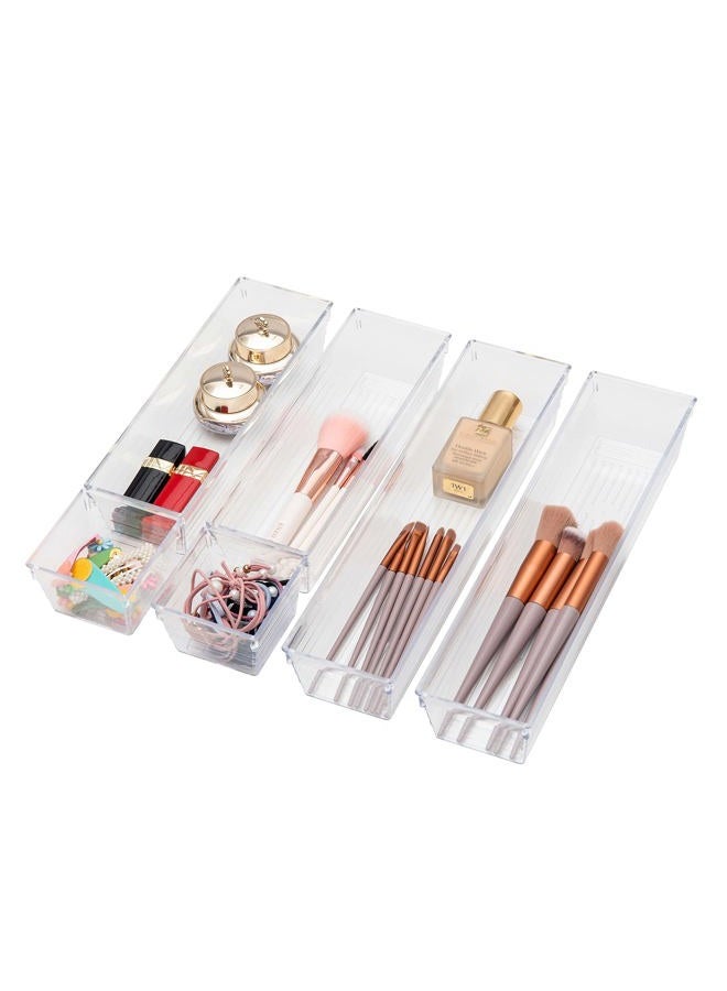 Backerysupply Clear Plastic Drawer Organizer Tray for Vanity Cabinet (Set of 10),Storage Tray for Makeup, Kitchen Utensils, Jewelries, and Gadgets - Image 3