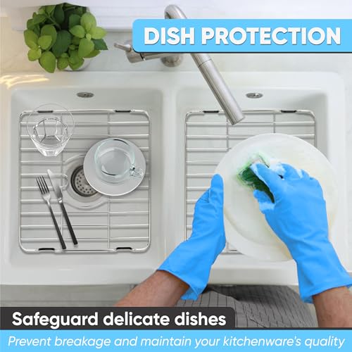 Better Houseware Stainless Steel Sink Protector Mat - Stainless Steel Sink Rack for Bottom of Sink Protectors for Kitchen Sinks 24 x 12 x 1 - Image 5
