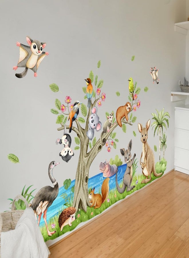 Mirabuy Forest Animals Wall Decals, Nursery Wall Sticker Set with Tree and Wildlife for Kids Bedroom Nursery, 64x36 inches - Image 3