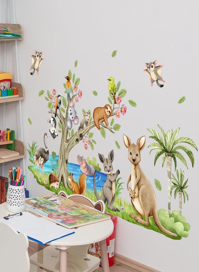 Mirabuy Forest Animals Wall Decals, Nursery Wall Sticker Set with Tree and Wildlife for Kids Bedroom Nursery, 64x36 inches - Image 5