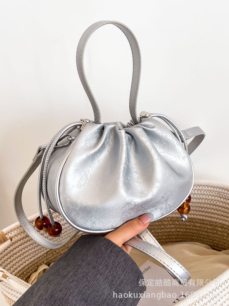 Popular Embroidered Bag 2024 Trendy Fashionable One-Shoulder Simple Cross-Body Casual Commuter Bucket Bag - Image 2