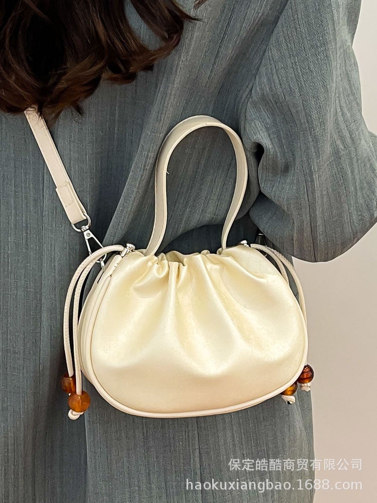 Popular Embroidered Bag 2024 Trendy Fashionable One-Shoulder Simple Cross-Body Casual Commuter Bucket Bag - Image 3