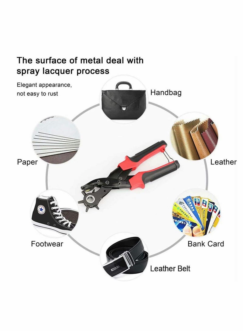 Leather Hole Punch Set Upgraded Version Set for Belts Watch Bands Dog Collars Shoes Fabric DIY or Craft Projects Super Heavy Duty Rotary Puncher Multi Hole Sizes Maker Tool - Image 5
