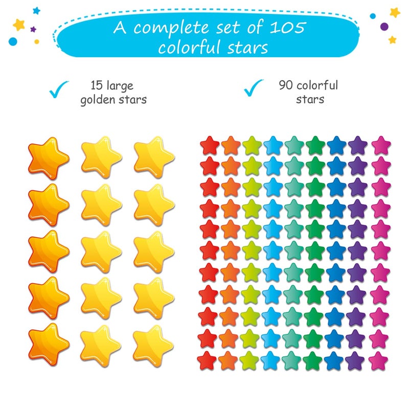 Simply magic 100+5 Magnetic Reward Super Stars - Star Jar Reward System for Kids, Behavior Management Classroom Tools, Magnetic Stars, Magnetic Reward Jar for Classroom Board, Classroom Reward Jar - Simply Magic - Image 3