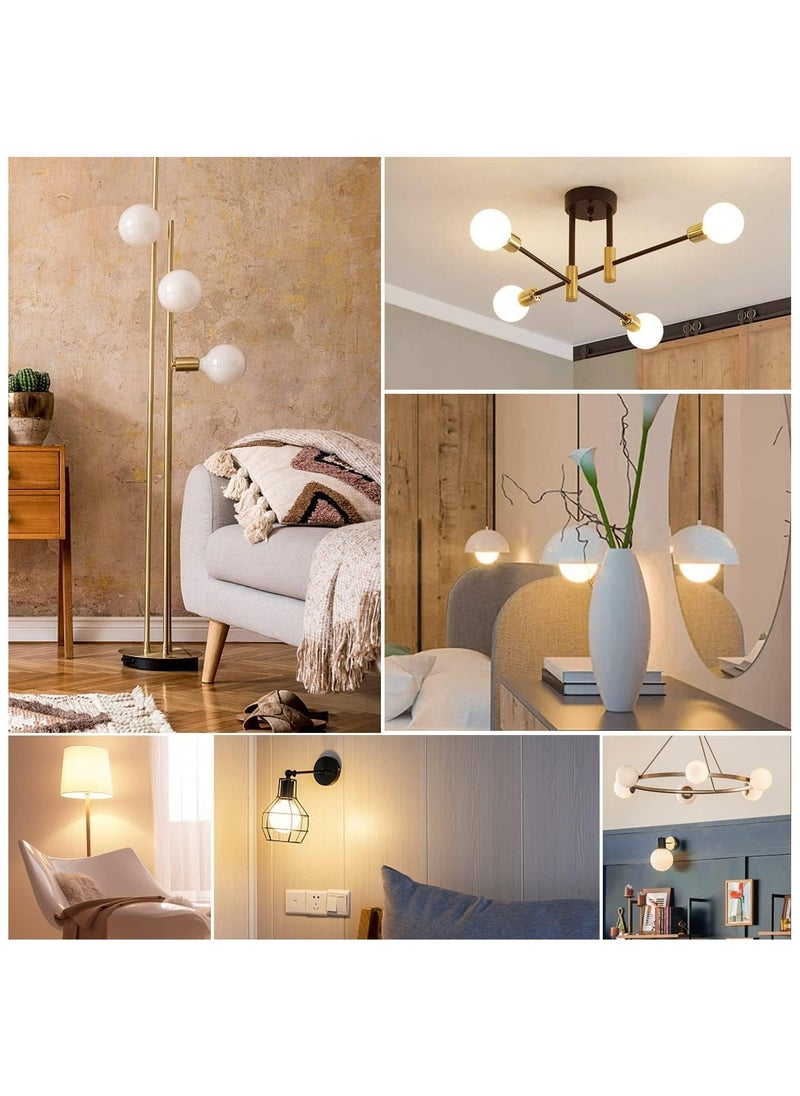 HUA QIANG WANG - G95 Frosted E27 LED Edison Globe Light Bulbs 40W Equivalent,2700K Warm White,400Lm,Milky Glass Decorative Bulbs,4W LED Filament Bulbs,Non-Dimmable,Pack of 6 - Image 1