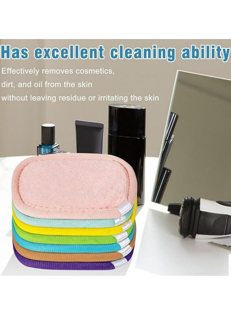 CMGTYYD 7 Pack Reusable Makeup Remover Pads, Super Soft Cotton Washable Face Cleaning Cloths, Colored Towels for All Skin Types, Gentle Make-up Remover - Image 3