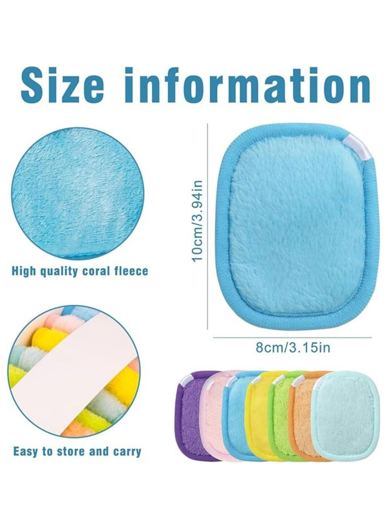 CMGTYYD 7 Pack Reusable Makeup Remover Pads, Super Soft Cotton Washable Face Cleaning Cloths, Colored Towels for All Skin Types, Gentle Make-up Remover - Image 5