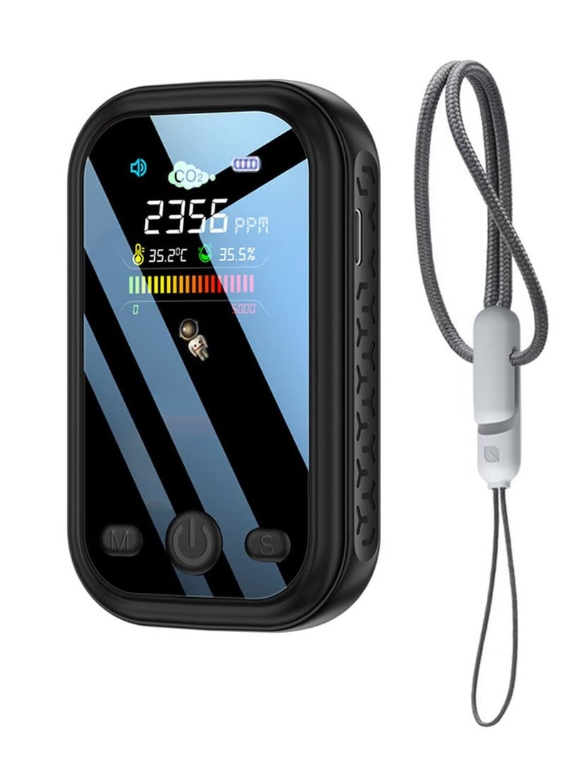 Portable CO2 Detector and Air Quality Monitor with Alarm for Home and Travel - Multi-Function Temperature and Humidity Meter - Image 1