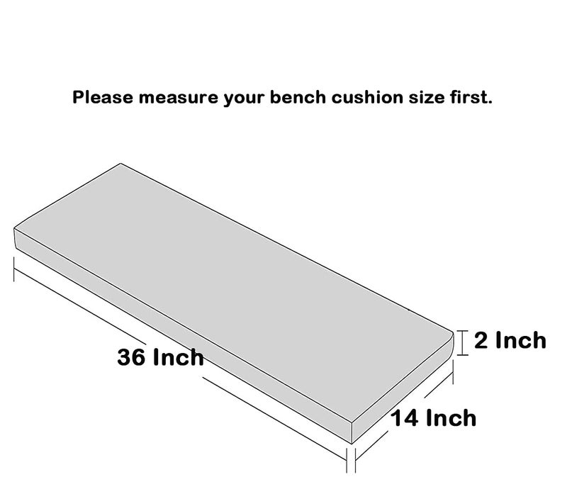 Loveboat Washable Bench Cushion, Non-Slip Bench Pad for Shoe Storage, Window, Piano, Dining 36"x14"x2" Greybrown - Image 3