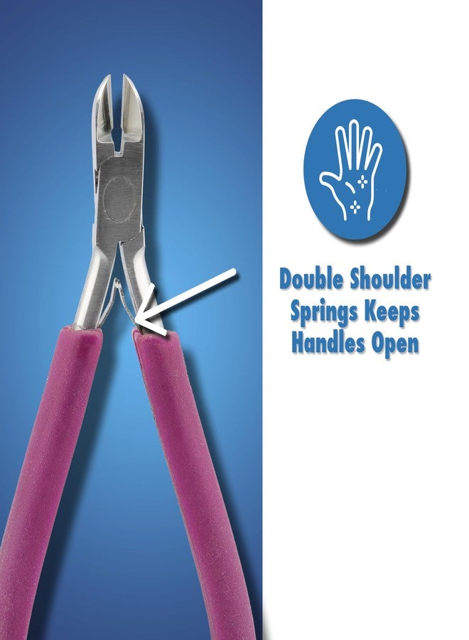 بيدالون قاطع أسلاك صلب شبه مسطح من سلسلة Beadalon الاحترافية، مصنوع من كربيد التنجستن، بمقبض أرجواني خالٍ من الفينيل، مصنوع من الفولاذ المقاوم للصدأ، يقطع حتى سلك مقاس 14، 5.75 بوصة - Image 4