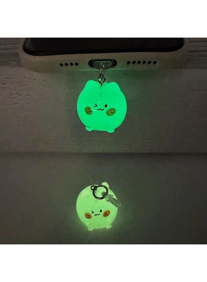 Pink Glowing Cat Resin Dust Plug Pendant For Android Phone DIY Decorative Hole Cover - Image 4