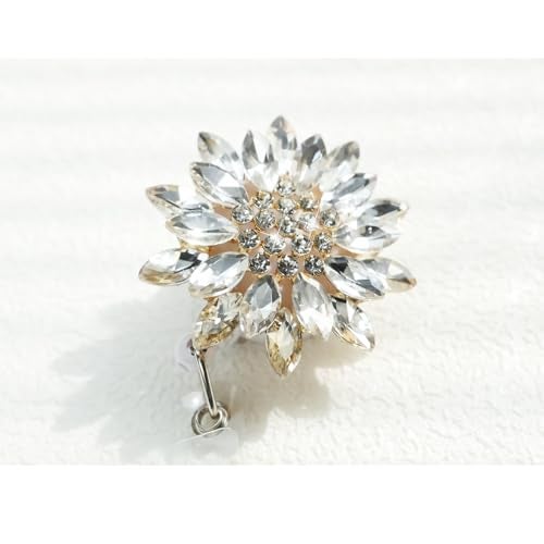 Ascrafter Luxury Retractable Badge Holder, Bling Badge Reel, Sparkling Crystal Name Badge Clip for Women - Image 4