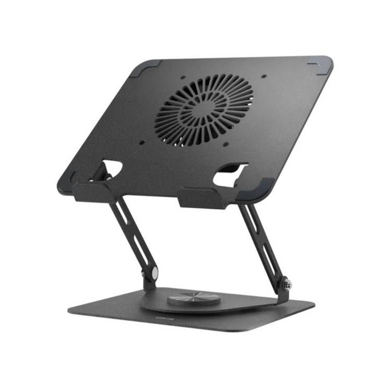 Adjustable Laptop Stand with Cooling Fan 360 Rotating Base, Foldable, Height Adjustable, Anti-Slip Silicone Pads, 8kg Load Capacity - Image 1