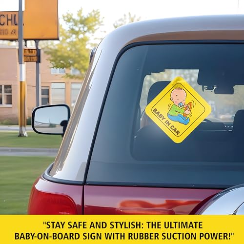 Goelite Baby On Board Kids Safety Warning Window Sign Sticker for Car with Suction Cup - Image 2