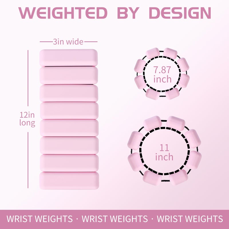 Spectent Ankle & Wrist Weights for Women â€“ Adjustable Silicone Wrist & Ankle Weights, Wearable Arm/Leg Set for Pilates, Yoga, Walking & Strength Training (1lbs Pair Pink) - Image 3