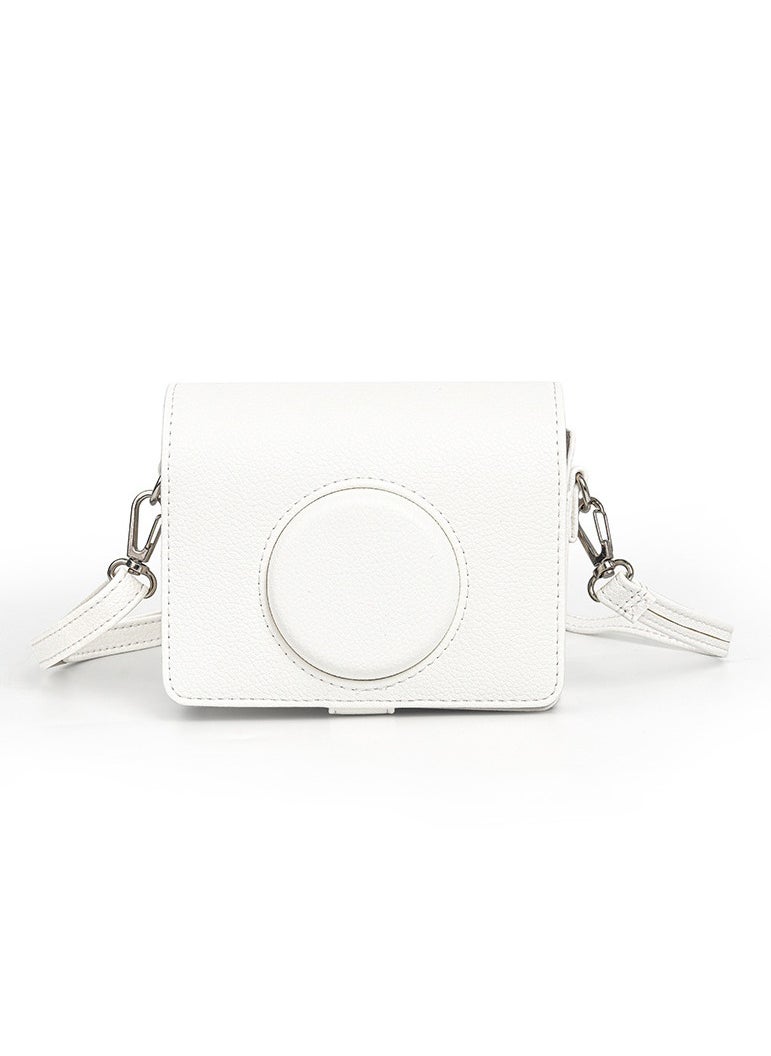 Y&D - Case for Fuji Mini EVO Camera Compatible Camera with Adjustable Shoulder Strap in White Lychee Texture Horizontal Style - Image 1