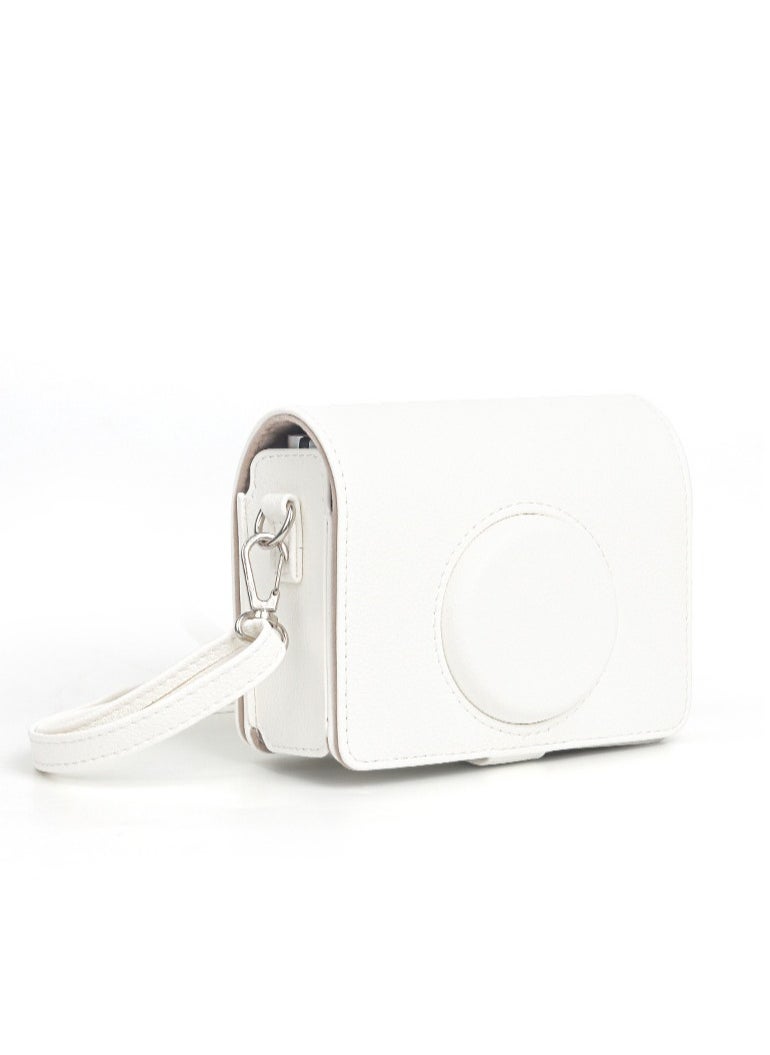 Y&D - Case for Fuji Mini EVO Camera Compatible Camera with Adjustable Shoulder Strap in White Lychee Texture Horizontal Style - Image 1