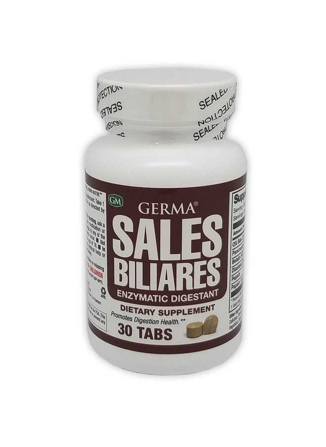 Germa Bile Salts Natural Dietary Supplement. Enzymatic Digestant. Aids In The Digenstion Of Starch Protein And Fat. 30 Tablets. Pack Of 3  - Image 3